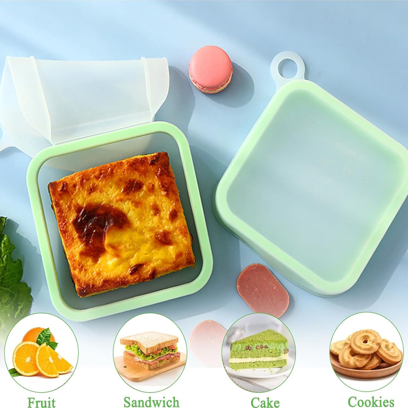 Food Or Snacks - Silicone Sandwich Toast Bento Box With