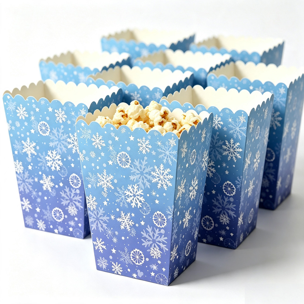 10-50pcs Snowflake Popcorn Box - đánh giá và giá Food Or Snacks