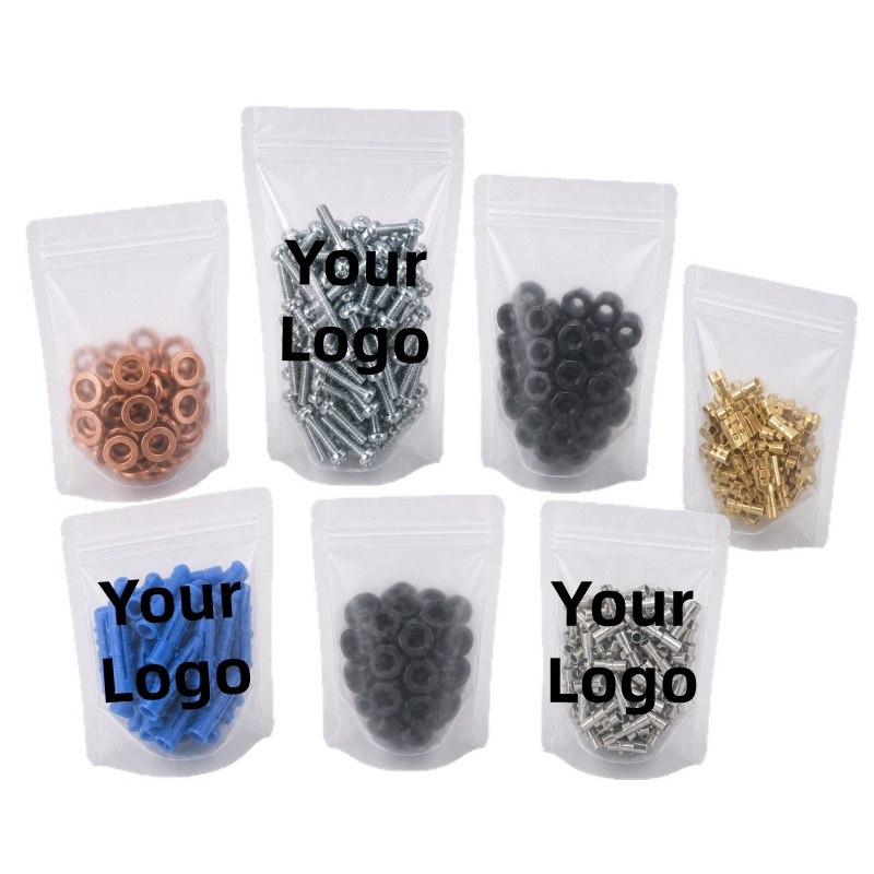 Stand Up Frosted Ziplock Bags  - đánh giá và giá Logo Food Snack